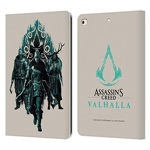 Étui portefeuille Assassin's Creed Valhalla en cuir pour iPad 9.7 2017/2018 Protection intégrale