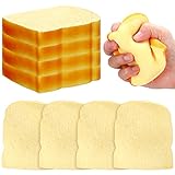 Harrycle 4 Pcs Toast Sliced Bread Stress Toys, Slow Rising Fidget Bread Shape Toy, Sensory Items Funny Bread for Stress Relief Gifts International Children's Day Party Teens Adults