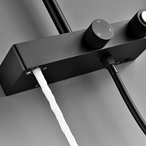 Robinet de douche avec mitigeur mural et colonne de douche cascade 10 pouces