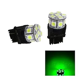 PA LED 2PCS 13SMD 3157 12V Green Auto LED Bulb