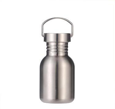 CDJ 12 oz Single Walled Stainless Steel Leak Proof Sports Water Bottle 18/8304 Metal Water Bottle for Cyclists, Runners, Hikers, Beach Goers, Picnics, Camping - BPA Free