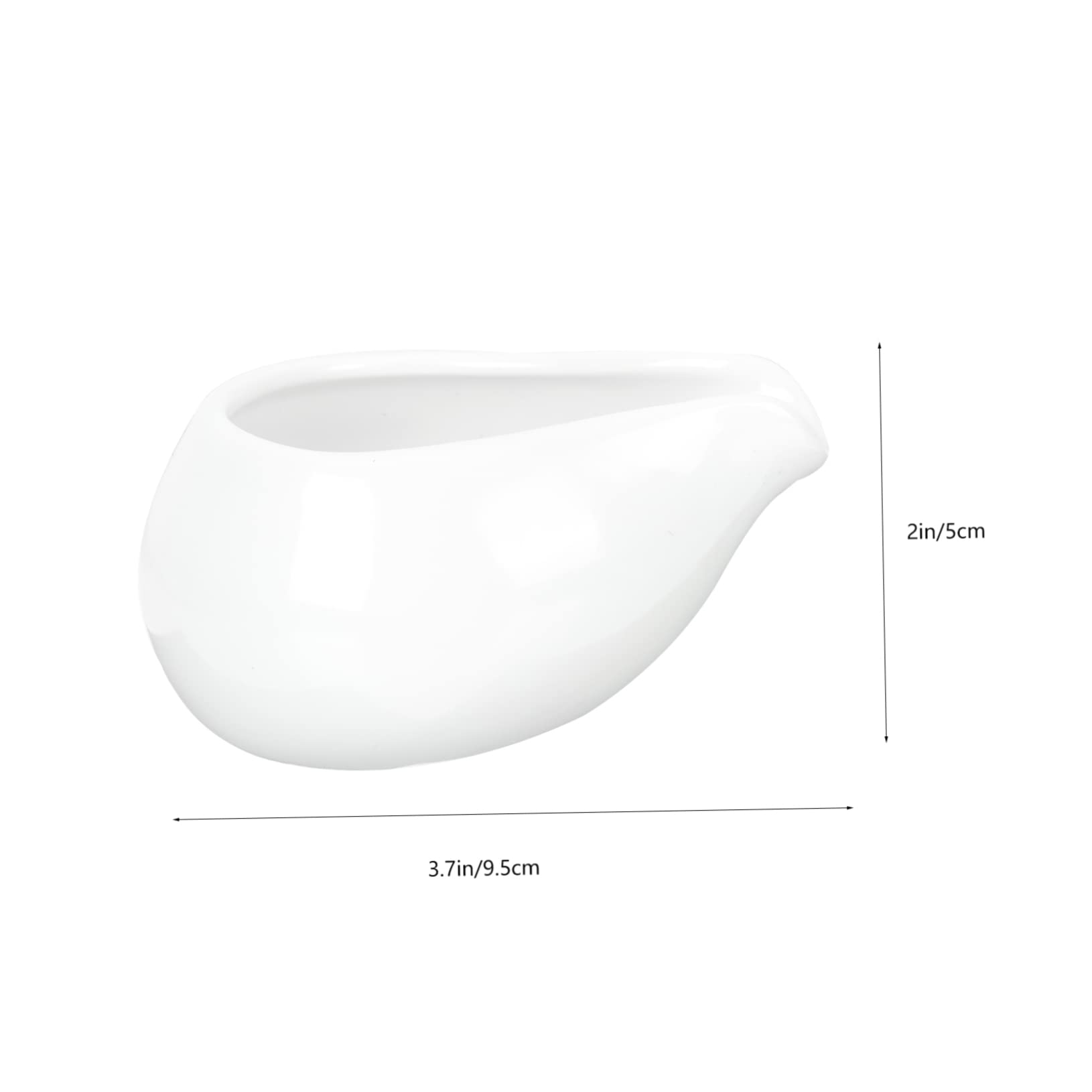HEALLILY 2pcs Round Mouth Milk Jugs Latte Pitcher White Lids Small Sauce Pourer for Latte Art Kitchen Gadget