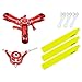 Microheli CNC Triple Yellow Plastic Blades Conversion Set (RED) - OMP Hobby M1