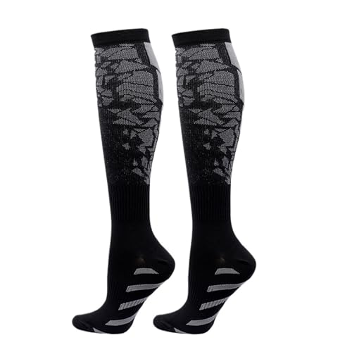 Calcetines de Compresión 2 pares de calcetines de compresión de 20 a 30 mmHg, medias altas for hombres y mujeres, calcetines deportivos for maratón, ciclismo, fútbol, ​​venas varicosas(Dark Grey,S-M)