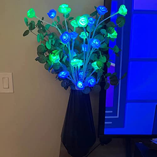 Ijg Rgb Rose Tree Lamp With Remote, 16 Color-Changing Table Top Rose Tree Light, Usb Plug In Artificial Flower Lamp For Bedroom Wedding Birthday Easter St. Patrick’s Day Valentines Decoration, 2 Pcs #TOP5