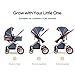 Cochildor DuraFlex 2-in-1 Baby Stroller, Foldable Travel Stroller for Newborn to Toddler, Convertible Stroller with All-Terrain Wheels and UPF 50+ Canopy, Blue