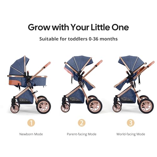 Image of Cochildor DuraFlex 2 in 1 Baby Stroller, Foldable Travel Stroller
