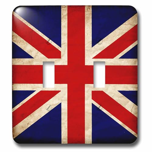 Double interrupteur à bascule Union Jack vintage plaque murale déco 3dRose - 2