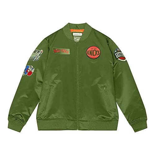 Mitchell & Ness NBA Flight Satin Bomber Jacke - New York Knicks, L