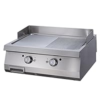 Maxima Gastro Premium Grillplatte - Halb Gerillte Chrom - Doppeleinheit - 90 cm Tief - Gas
