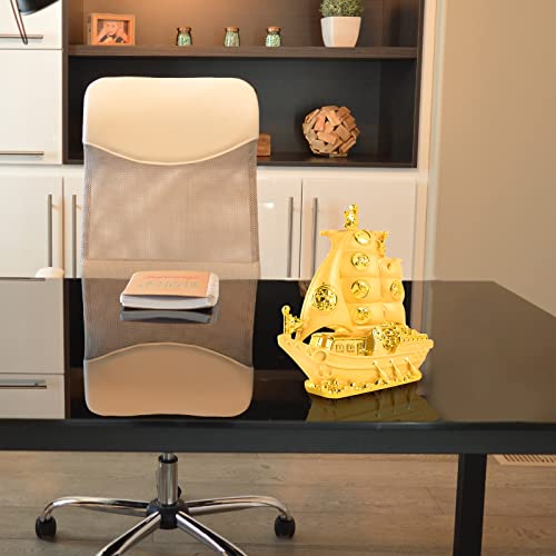 Naturecraf Feng Shui Decor, Wealth Ship Statues For Home Décor, Office And Living Room, Good Luck Sail Boat Sculpture Gifts, Gold (Gold-Plated) #TOP4