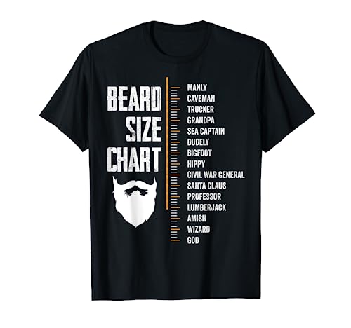 Beard Measurement Chart Beard Length Funny Growth Chart T-Shirt