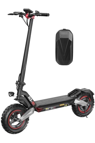 E Scooter mit Straßenzulassung, 90-100 KM Reichweite, 10 Zoll Offroad Luftreifen, ABE Elektroroller mit Doppelter Stoßdämpfung, LED, Smart App, Faltbarer E Roller für Pendler und Geländefahrer
