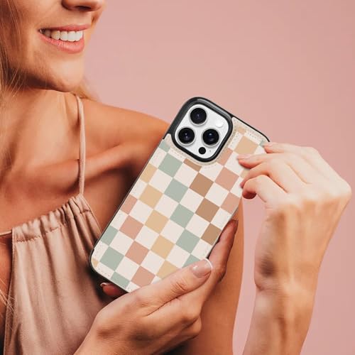 Image of uCOLOR Compatible with iPhone 12 /12 Pro Wallet Case with Card Holder Slot Folio Flip PU Leather Kickstand Double Magnetic Clasp and RFID Blocking Design (Pastel Check Vibes, iPhone 12)