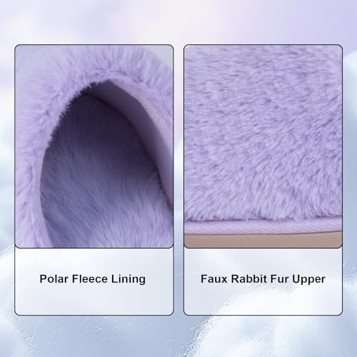 Women's Fuzzy Slip-On Memory Foam House Slippers, Warm Cozy Lightweight Comfy Slippers for Women, Indoor House Shoes4