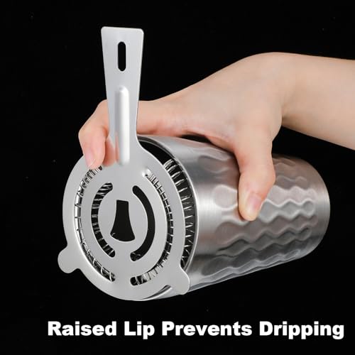Afcabakila 16 Pcs Bar Bartender Strainer, 2 Prong Cocktail Strainer Bulk, Stainless Steel Drink Cocktail Strainers, Silver Shaker Ice Bar Shelf or Bartenders Mixologists Drinking Water Filtering