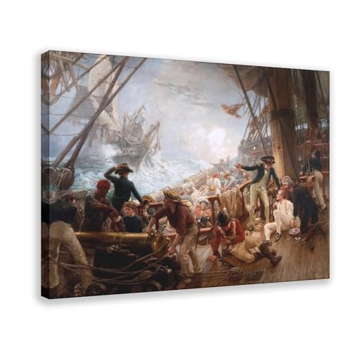 Poster Bataille de Trafalgar reproduction d'art William Brassey Hole