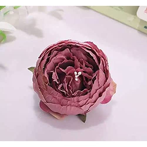 Image of SATYAM KRAFT 6 Pcs Artificial Fabric Rose Flower Heads | Handmade Peony Style Flowers for DIY Crafting, Gift Packing, Bouquet Making, Wedding, Home, Event Decoration (Dark Pink, 8 cm)
