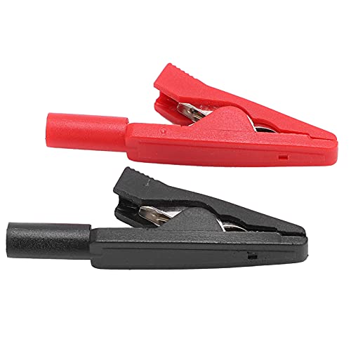5 Juegos de Pinzas de Prueba, Pinzas de Cocodrilo Electronica de 2 Mm con Conector de Aguja, Rojo + Negro, Clip Aislado, Gestión de Cables para Accesorios de Equipos de Prueba
