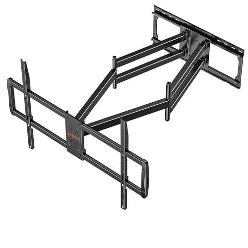 WHYFONE TV Wall Bracket with 1095mm Extra Long Articulating Arm for 60-120 Inch Extra Large Big Screens, XXL Heavy Duty Sliding Full Motion TV Wall Mount with Swivel Tilt VESA 900x600mm Up to 100kg