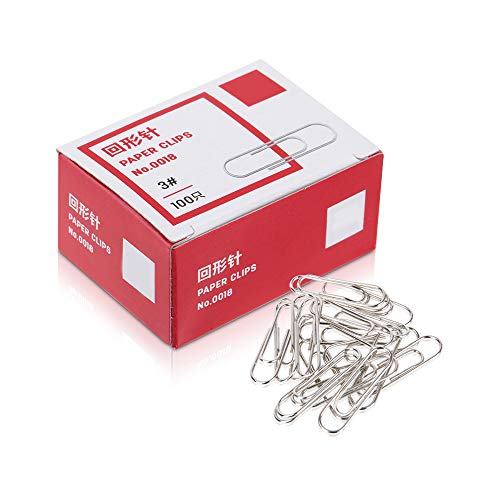 Paper Clips Jumbol Office Supplies Metal Lipped Paperclips Document Organizing for Files Papers - 50mm