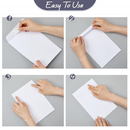 Fuutreo Envelopes autoadesivos de catálogo de catálogos de segurança de 300 contagens, 11 x 23 cm, c