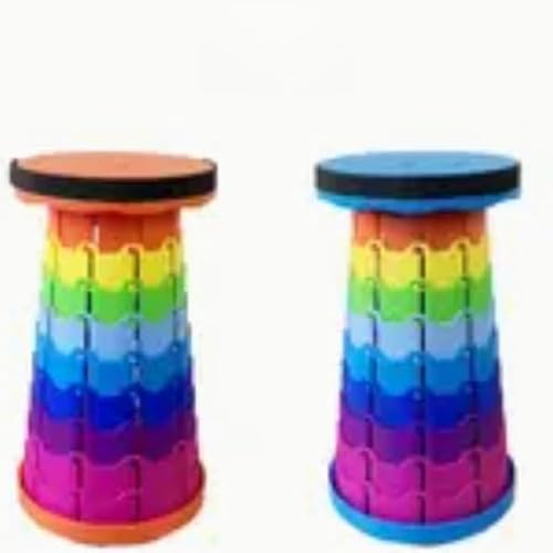 Collapsible Outdoor Folding Telescopic Stool – Portable, Easy to Store, Space-Saving & Adjustable, Perfect for Travel & Fishing (All Black) (Two Colors)