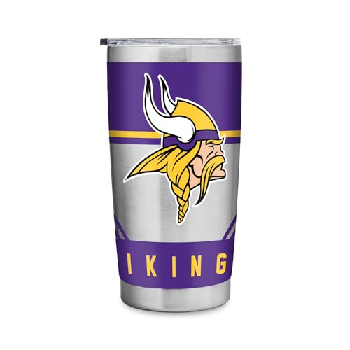Minnesota Vikings 20oz Stainless Steel Tumbler with Lid