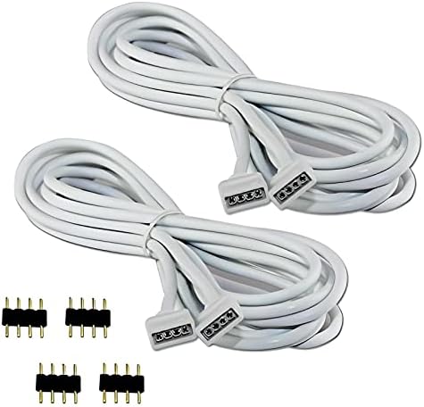 Coolwest Przedłużający Kabel Do Led Rgb Strip 4-Pinowy, Łącznik, Odpowiedni Do Listwy Led Rgb [Wielorazowy], 2-Pak