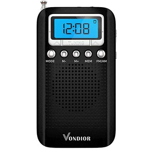Digital AM FM Portable Pocket Radio with Alarm Clock Best Reception