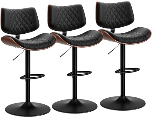 FervorFurn Swivel Bar Stools Set of 3, Adjustable Bar Stool