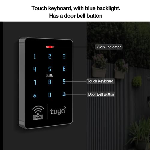 QTTYELOK WiFi Tuya Access Control System Kit Outdoor Waterproof RFID Access Controller Touch Keypad 125KHz 13.56MHz + 180KG Electric Magnetic Lock, Smart Phone APP Password Unlock by QttyElok - Used condition - Image 3