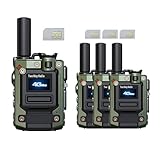 Pack de 4 Walkie Talkies PoC 4G LTE de Alcance Ilimitado – Radios Bidireccionales Celulares con SIM Lista para Usar, Función Push-to-Talk y Batería Recargable (M08 Green)