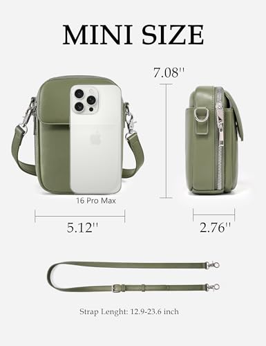 Image of Yarnic Small Crossbody Bag, Vegan Leather Cell Phone Purse for Women, Vintage Wallet Bag with Card Slots