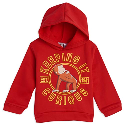 Curious George Toddler Boys Fleece Pullover Hoodie Red 4T