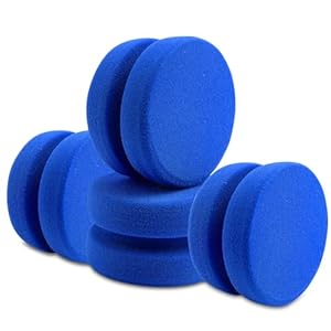 4PCS Double-Side Round Paint Sponge Applicators – 3.1 Inch Blue Round Detail Sponges Painting Sponges for Acrylic Oil Watercolor Art & Car Waxing Kitchen Cleaning