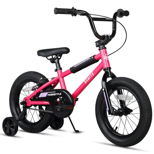 Photo 1 of 12 14 16 Inch Kids Bike BMX Style Bicycle with Training Wheels Coaster Brake for 1-8 Years Old Toddlers Boys Girls Multiple Colors