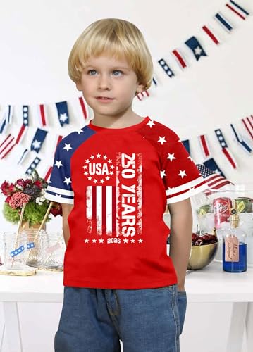 Image of CAZYCHILD Girls 4th of July USA Shirt American Flag Patriotic T-Shirt Independence Day Outfit for Kids 5-14Years