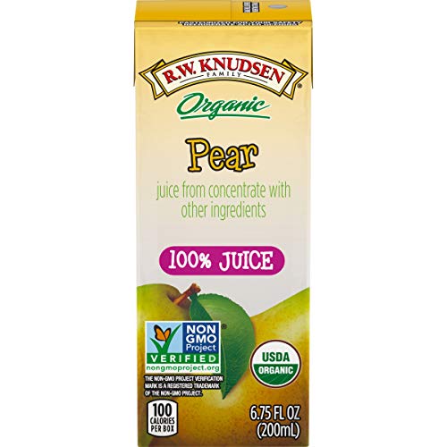 R.W. Knudsen Organic 100 Percent Juice Pear Juice Boxes, 6.75 Fluid Ounces (Pack of 28)