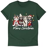 Cats Merry Christmas Family T-Shirt – Handmade - Customizable Front and Backside Text with Name, Year or Text | Personalized for Family, Friends & Couples