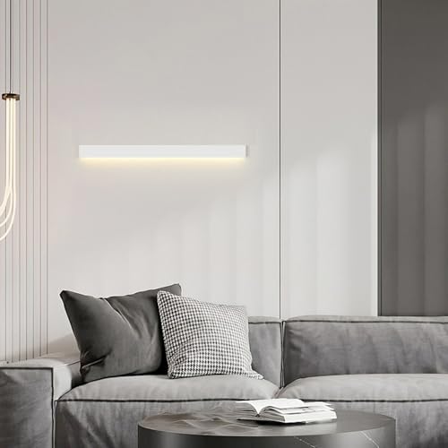 Apliques de pared LED interior de 60cm en aluminio blanco con luz neutra decorativa 7