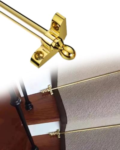 ENHEN Stair Runner Rods Round Finial Stair Carpet Bars, Hollow 12mm Diameter Bright Brass Step Runner Rods Indoor Decor, Theaters Museum Office Staircase Mat Stick(100cm/39.4in/3.3ft)