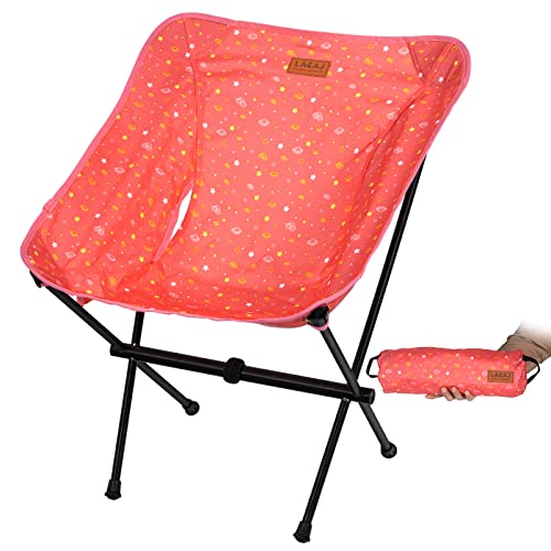 G2 Go2Gether Star-Moon Printing Lightweight Camping Folding Chair For Adult, 600D Oxford Fabric, Durable Aluminum Alloy Frame, Easy To Storage And Carry, Suit For Camping, Hiking, Go To Beach (Pink) #TOP6