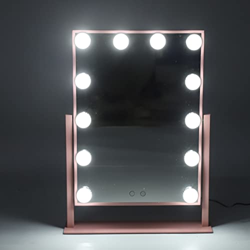 Espelho de Lâmpadas de Mesa, Rotação de 360 ​​graus, Carregamento Usb, Maquiagem, Espelho, Estrutura