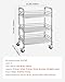 VEVOR Stainless Steel Rolling Cart, 3-Tier Metal Utility Cart with Lockable Wheels, Medical Serving Trolley Clinic Tray, Mobile Service Cart for Hospital, Lab, Restaurant, Kitchen, Salon