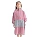 HOMELEVEL Dziecięce ponczo kąpielowe ze 100% bawełny – ponczo na plażę na basen – ponczo surfingowe z kapturem – szlafrok kąpielowy dla chłopców i dziewczynek, brudny róż/jasnoszary, 6-9 Lat
