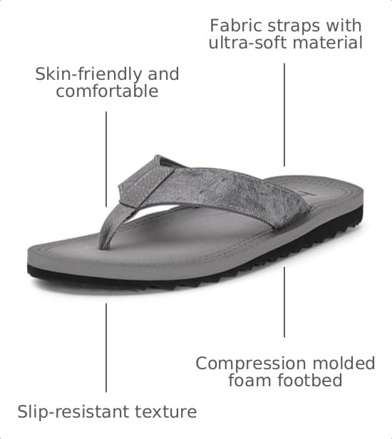 Image of MALIDA Mens Cushion Thong Sandals Beach Flip Flops Outdoor Slippers