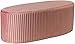 MONTEMAGGI Pouf en velours long repose-pieds, coffre de rangement, rose poudré, ovale 101 x 42 x 37 cm