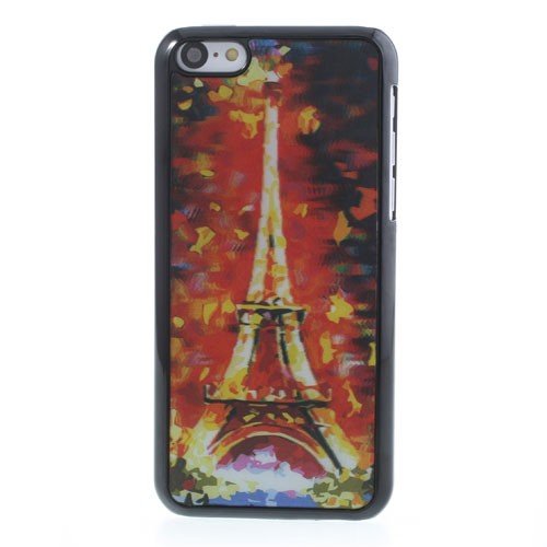 JUJEO3D Effect Colorful Eiffel Tower Painting Hard Case Cover for iPhone 5C - Non-Retail Packaging - Multi Color