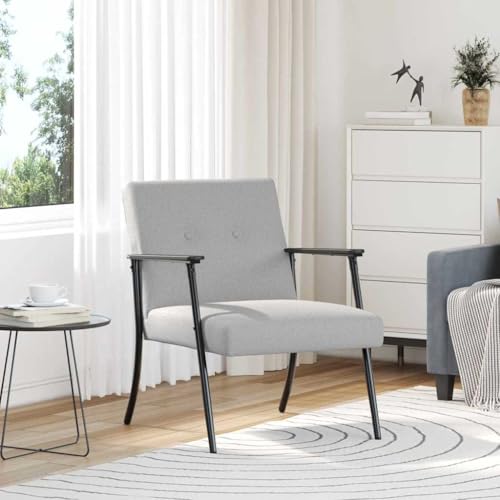 Teenpull Sillón gris nube 59 x 75 x 78 cm, tela de terciopelo, diseño ergonómico, marco de acero de madera contrachapada robusta, acogedora silla de acento para salón, dormitorio, relajación
